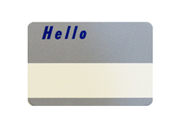 Hello (Plain) Self Adhesive Lapel/Pocket Stickers