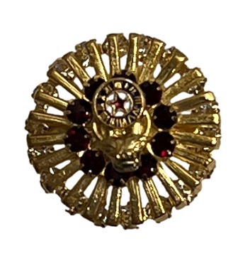 Red Rhinestone Wheel Pin