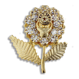 White Rhinestone Flower Pin