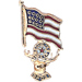 Elk Head/American Flag Lapel Pin