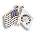 Elk & Flag Lapel  Pin