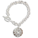 Silver Bracelet with Rhinestone Emblem